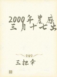 2000年农历三月十七出生是啥命