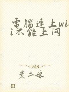 电脑连上wifi不能上网