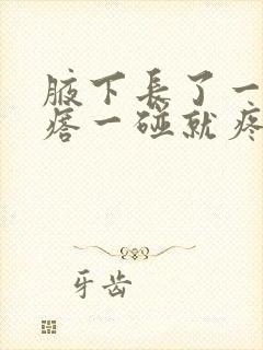 腋下长了一个疙瘩一碰就疼封面