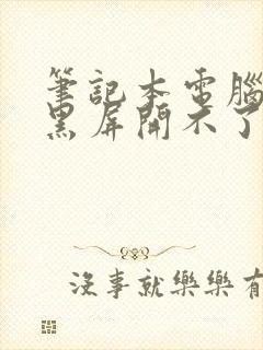 笔记本电脑一直黑屏开不了机