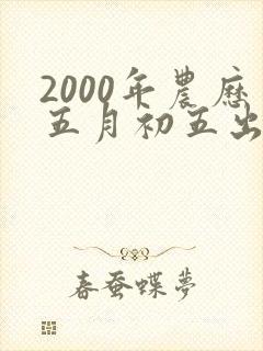 2000年农历五月初五出生的人的命