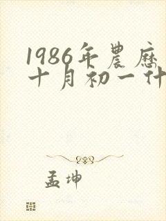 1986年农历十月初一什么命