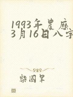 1993年农历3月16日八字