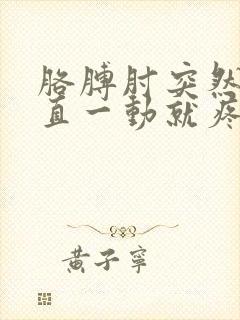 胳膊肘突然伸不直一动就疼怎么办