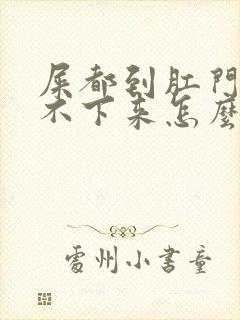 屎都到肛门了拉不下来怎么办封面