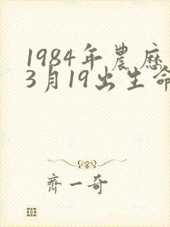 1984年农历3月19出生命运