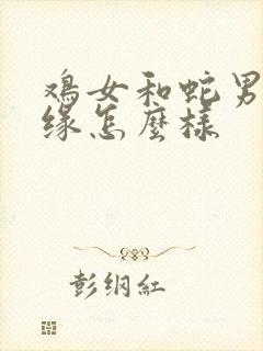 鸡女和蛇男的姻缘怎么样封面