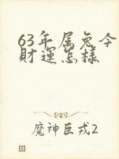 63年属兔今日财运怎样