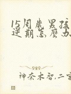 15周岁男孩叛逆期怎么办