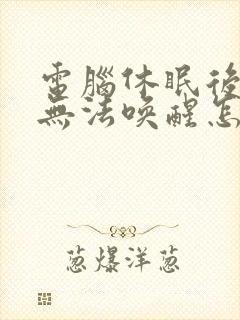 电脑休眠后黑屏无法唤醒怎么办封面