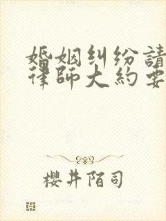 婚姻纠纷请一个律师大约要多少钱