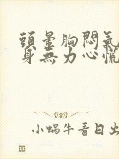 头晕胸闷气短浑身无力心慌