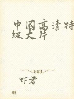 中国高清特黄一级大片