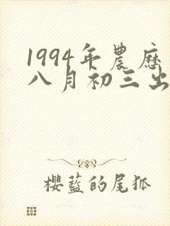1994年农历八月初三出生的命运