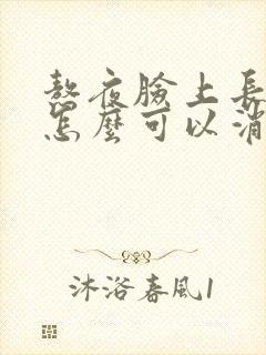 熬夜脸上长痘痘怎么可以消除