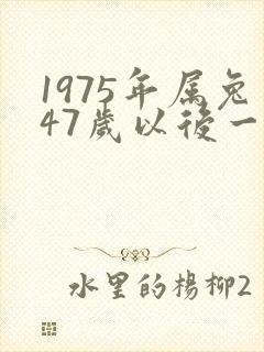 1975年属兔47岁以后一生命运