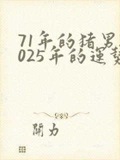 71年的猪男2025年的运势封面