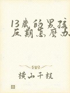 13岁的男孩逆反期怎么办