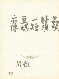 麻豆一精品传二传媒短视频