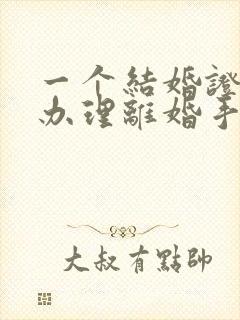 一个结婚证可以办理离婚手续吗封面