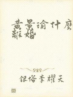 黄景瑜什么时候离婚