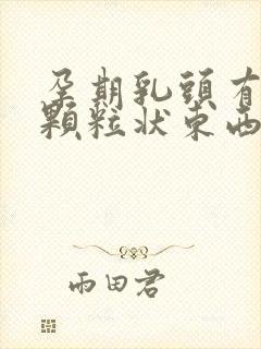 孕期乳头有白色颗粒状东西封面