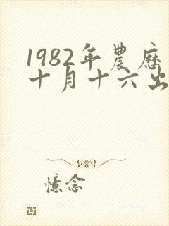 1982年农历十月十六出生的人命运如何