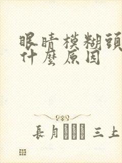 眼睛模糊头晕是什么原因