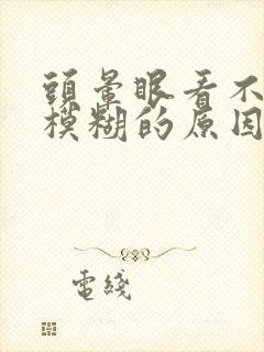 头晕眼看不清楚模糊的原因