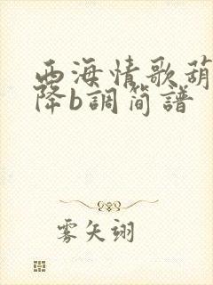 西海情歌葫芦丝降b调简谱封面