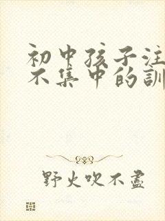 初中孩子注意力不集中的训练方法