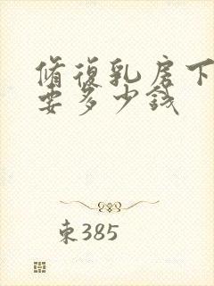 修复乳房下垂需要多少钱封面