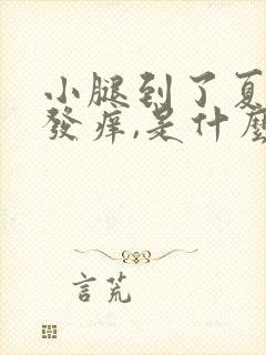 小腿到了夏天就发痒,是什么原因封面