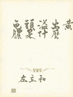 龟头溢出黄色的脓是什么封面