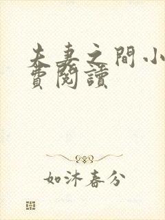 夫妻之间小说免费阅读