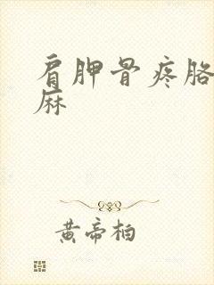 肩胛骨疼胳膊手麻