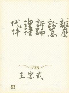 代理诉讼离婚案件律师怎么收费封面