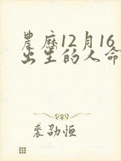 农历12月16出生的人命运