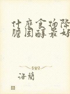 什么食物降血脂胆固醇最好