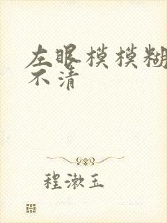 左眼模模糊糊看不清