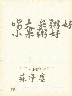 喝大米粥好还是小米粥好