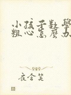 小孩子数学总是粗心怎么办封面