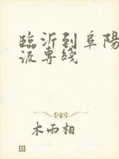 临沂到阜阳的物流专线