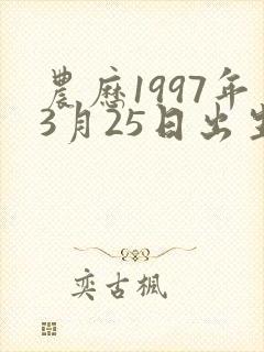 农历1997年3月25日出生的命