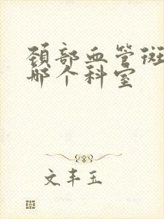 颈部血管斑块看哪个科室