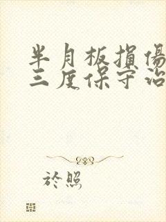 半月板损伤二到三度保守治疗最佳方案