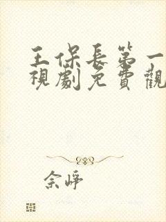 王保长第一部电视剧免费观看