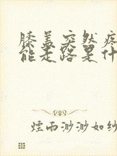 膝盖突然疼的不能走路是什么原因封面