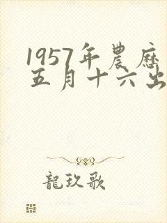 1957年农历五月十六出生的人命运封面
