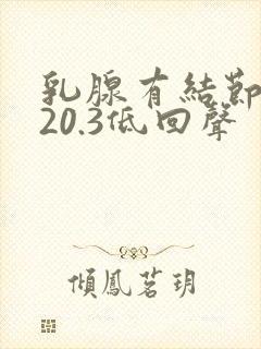 乳腺有结节0.20.3低回声